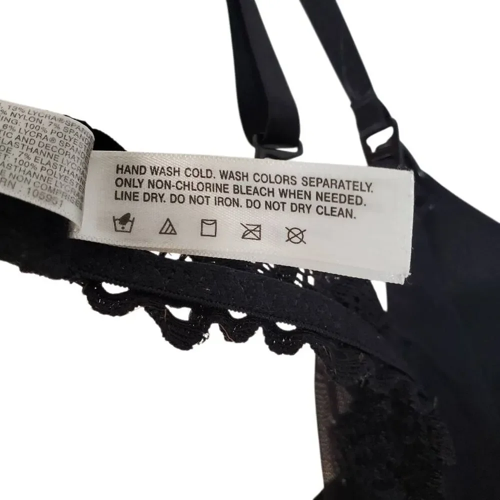 Natori Private Luxuries Lace Trim Underwire Maternity Nursing Bra Black Size 38C